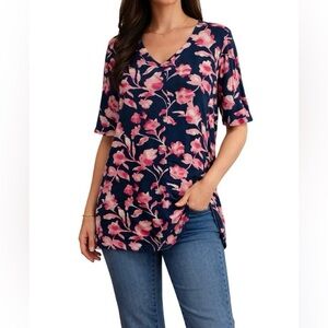LuLaRoe “REMI” V-Neck Tulip Sleeve Top